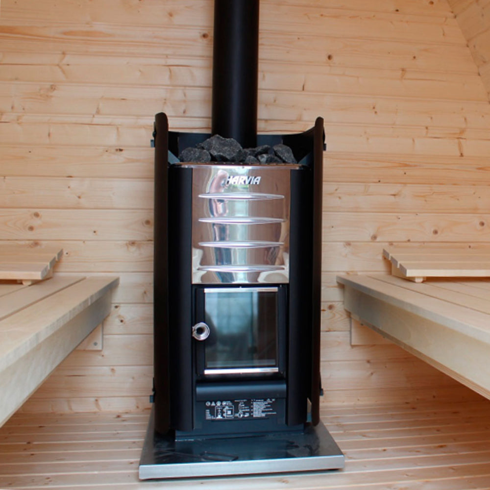 Harvia M3 wood-burning sauna stove with glass door