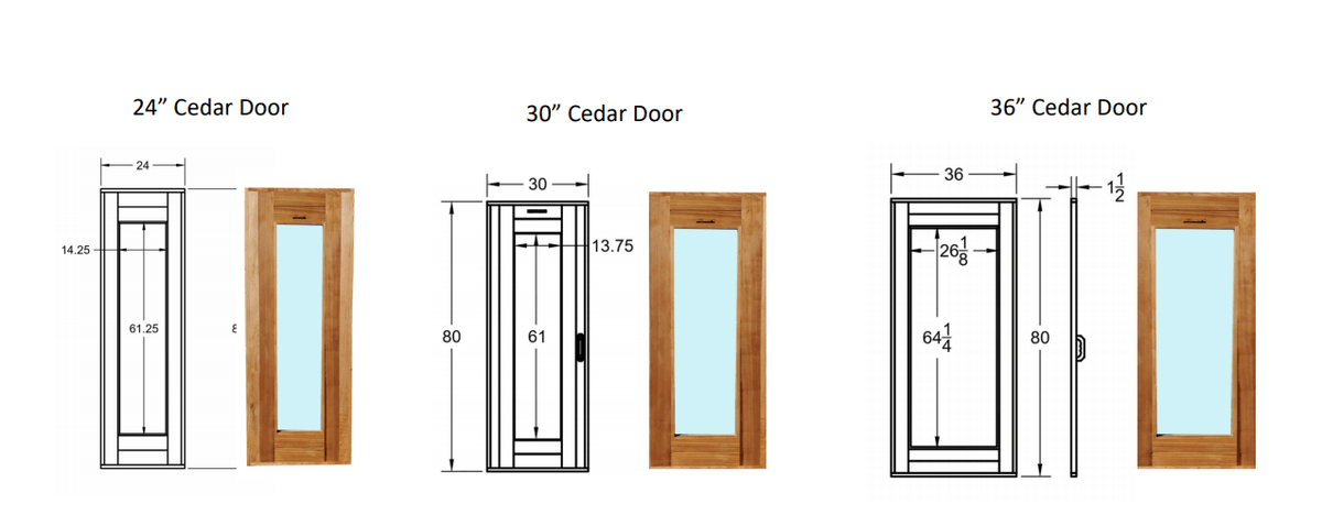 Western Red Cedar Sauna Door - Saunas.com