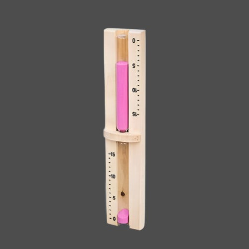 Clessidra Da 15 Minuti In Legno E Vetro Con Sabbia Rosa | Rotante E Montabile A Parete
