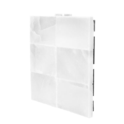 White Himalayan salt wall panel for saunas